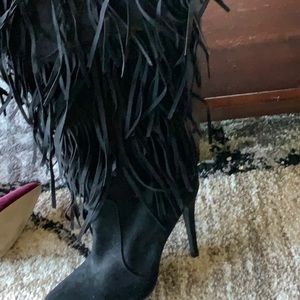 Fringe boots 3/4 zipper awesome condition